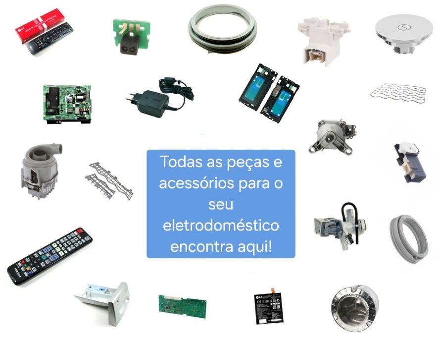 Diversas peças usadas e novas para eletrodomésticos