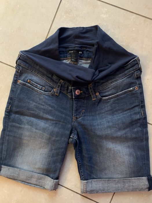 H&M mama krótkie spodenki jeans ciążowe r. 34/36 szorty,extra stan