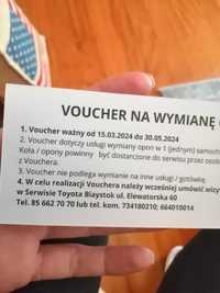 Sprzedam voucher na wymianę opon