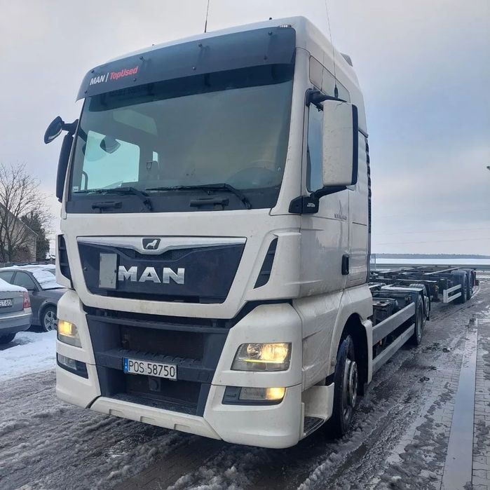 MAN TGX 26 440 4,8 m os  rozstaw osi 4,80 m duży i mały kontener