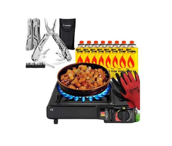 KUCHENKA GAZOWA turystyczna + 8x gaz/katusze + Multitool 13w1 *TANIO*