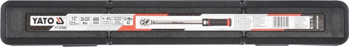 Klucz Dynamometryczny 1/2'' 20-220NM YT-07605