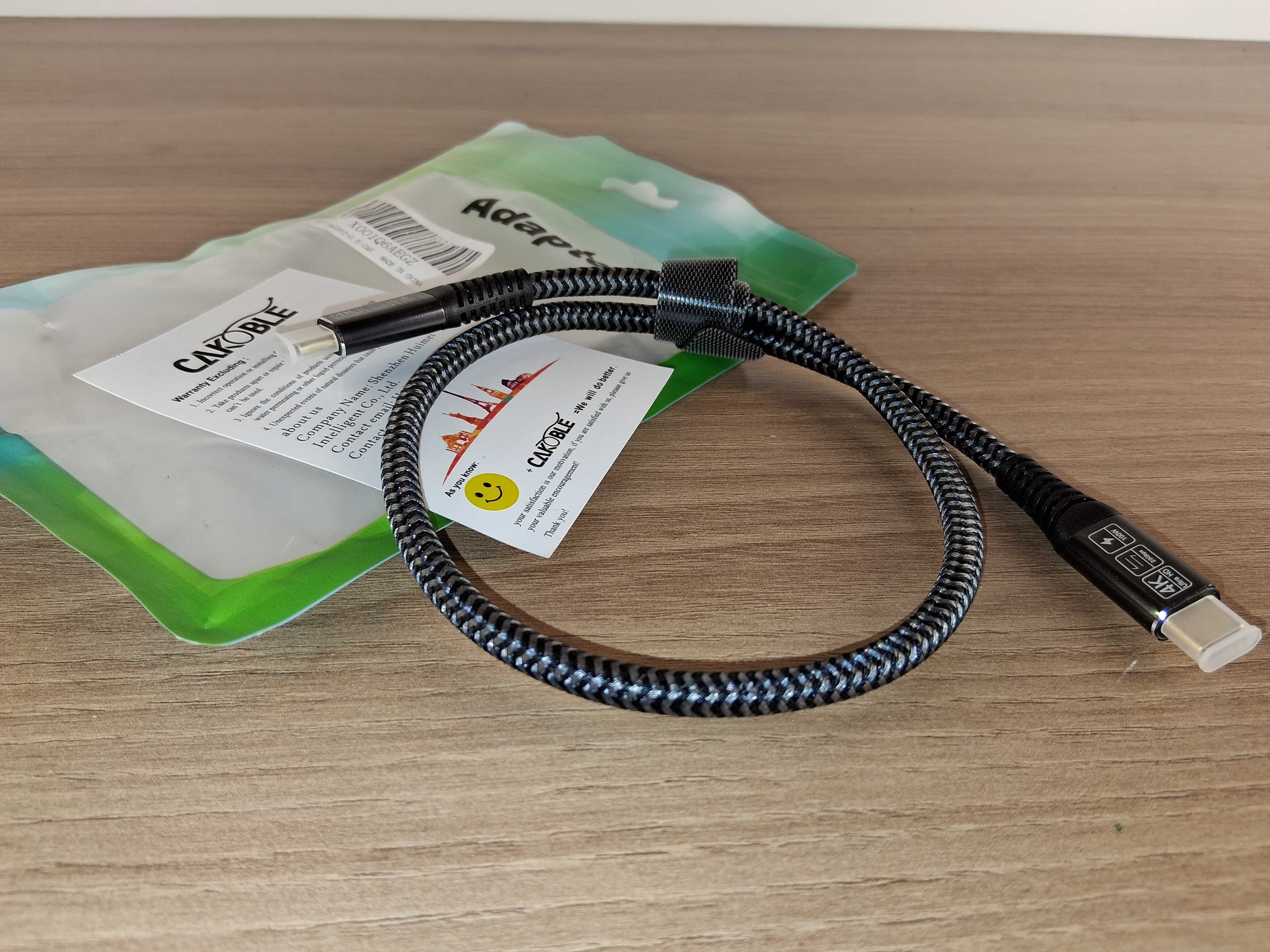 S034 Adapter USB-C Do USB-C Kabel Pleciony 4K Wysoka Jakość
