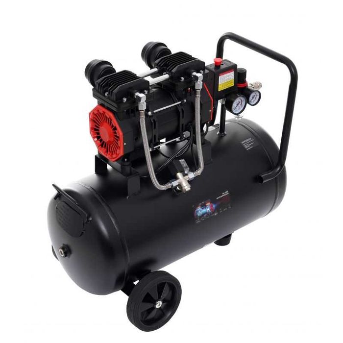 Kompresor bezolejowy sprężarka powietrza 2-TŁOKI 50L 1500W + separator