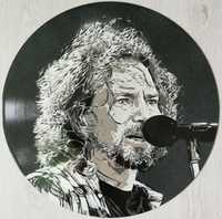 Eddie Vedder pintura original em disco de vinil