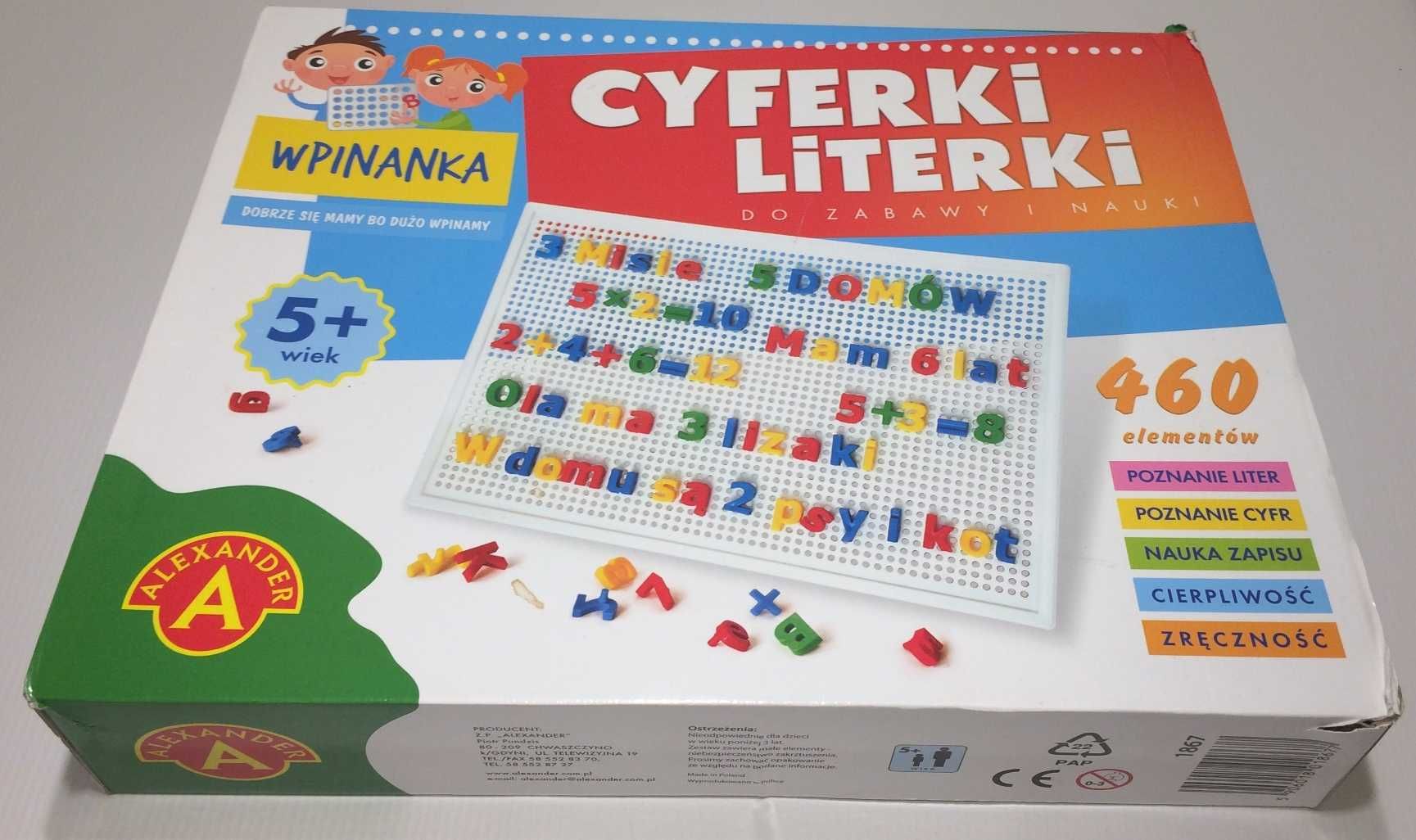 2 sztuki Wpinanki Literki i Cyferki + Magiczne Mozaiki dla dzieci