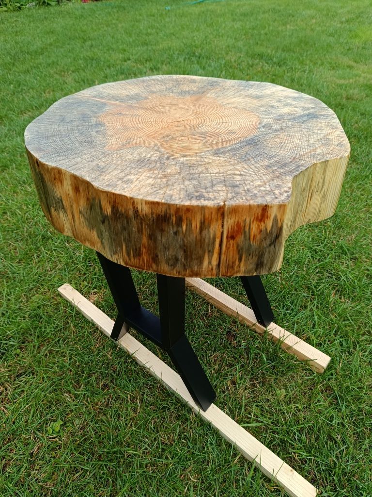 Stolik kawowy, plaster drewna