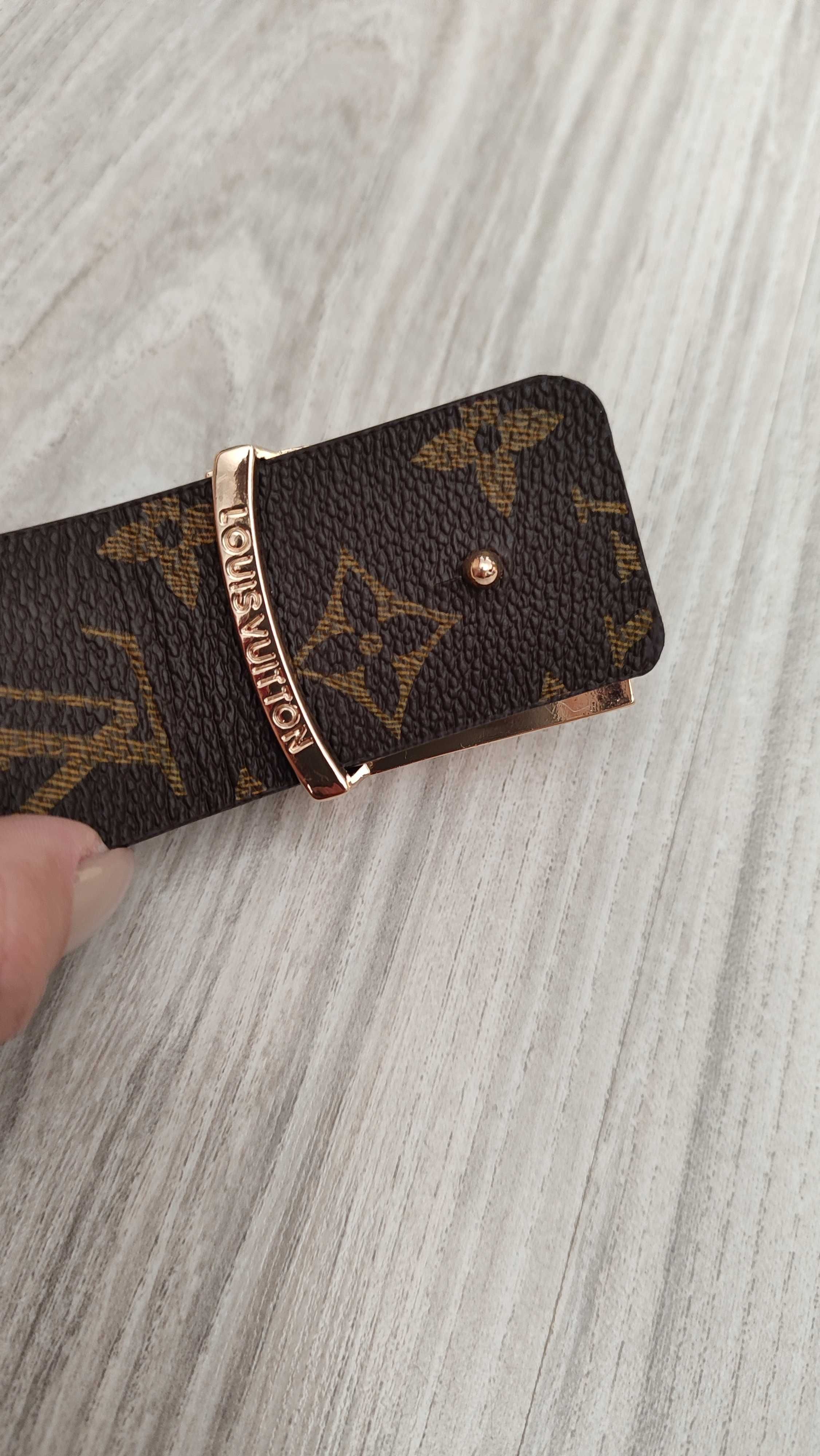 NOWY skórzany pasek Louis Vuitton unisex