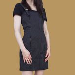 36 38 Jak nowa sukienka czarna w paski basic casual bawełna Bershka