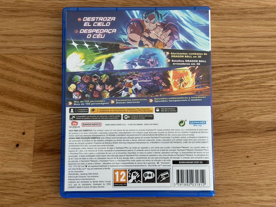Dragon Ball: Sparking! ZERO (PS5) – Completo e como novo