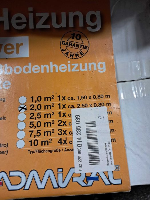 Sprzedam mate grzewcza 2m kw