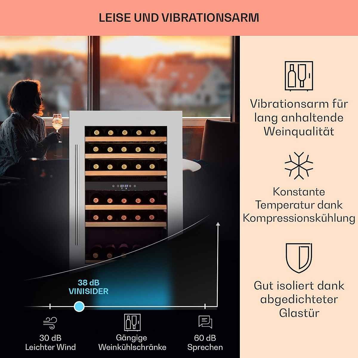 Nowa Lodówka na Wino Winiarka pod zabudowę Klarstein 41but. 128 litrów