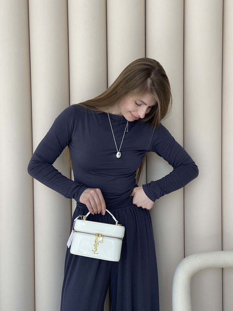 Сумка YSL Yves Saint Laurent Gaby Vanity Lacquered біла, бордова,чорна