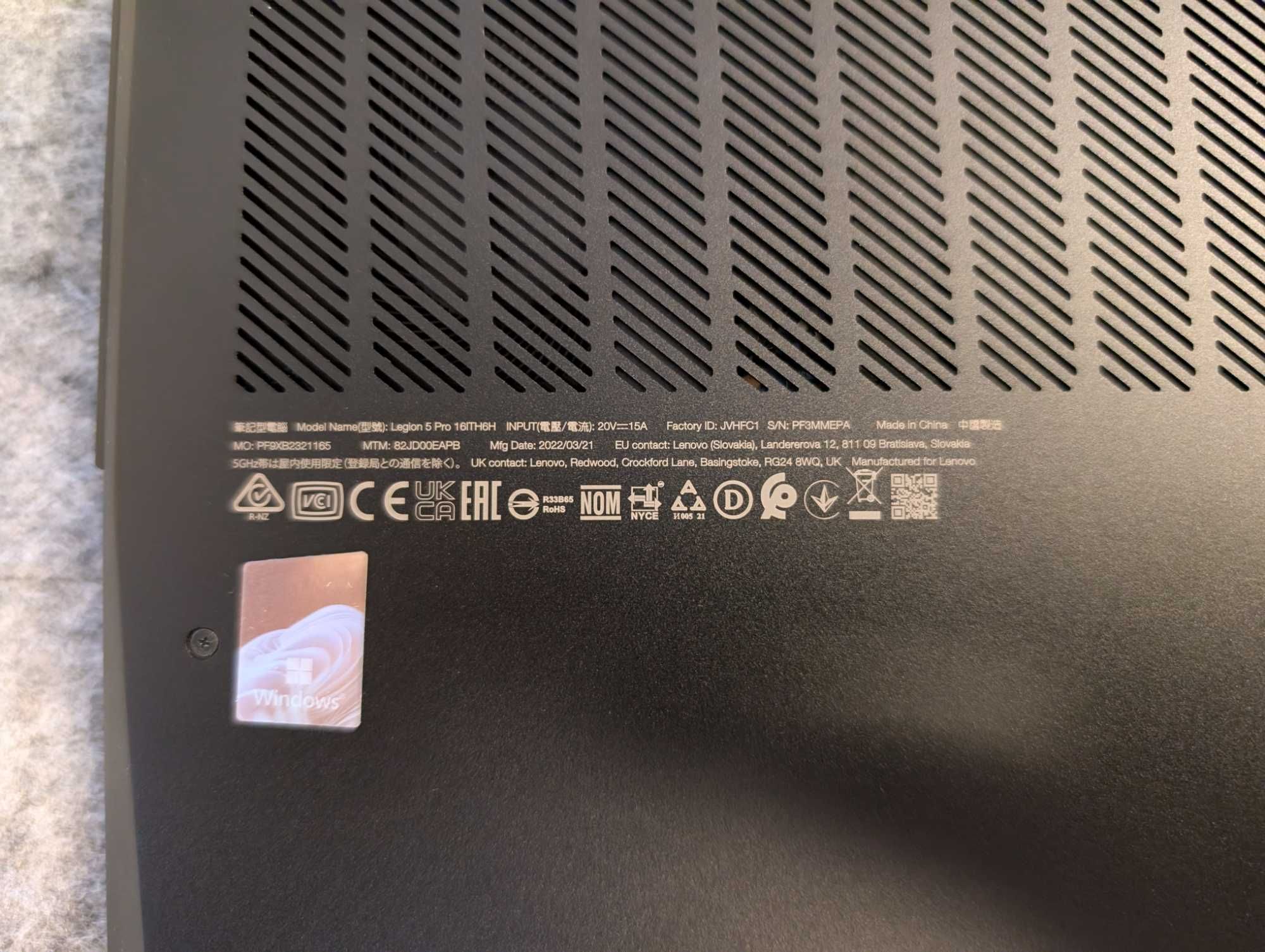 Laptop gamingowy Lenovo Legion 5 Pro i7-11800h/32gb/1Tb/RTX3070