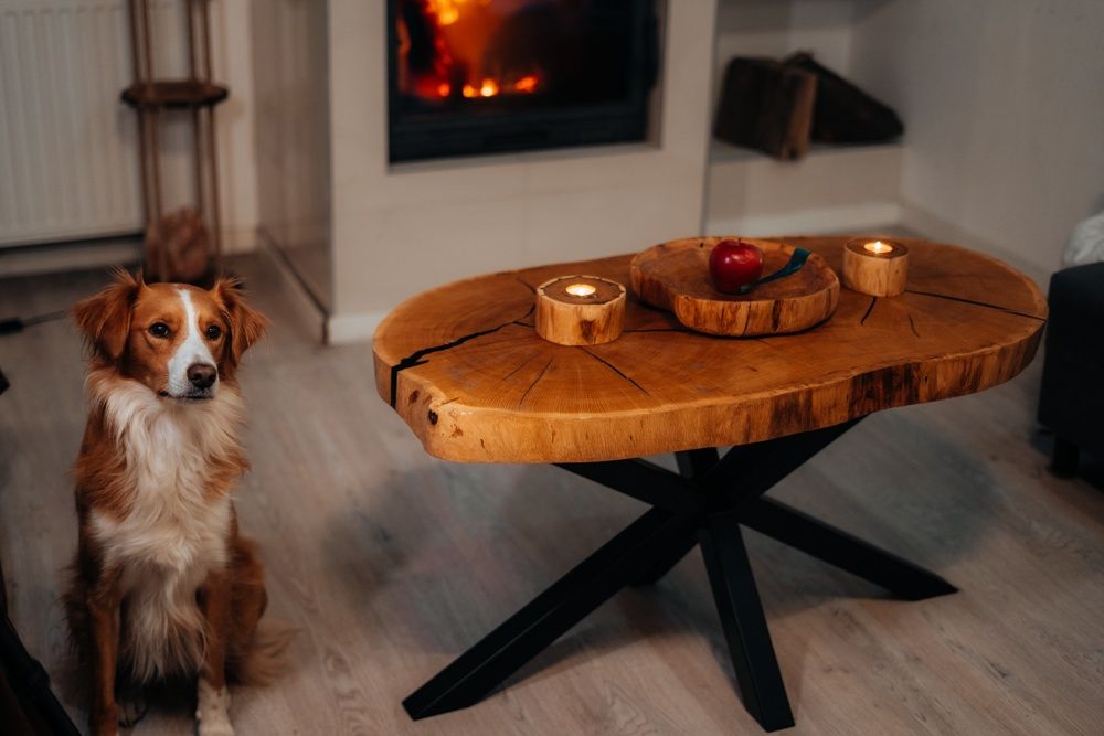 Stół kawowy | żywicą epoksydowa | stół dębowy| loft