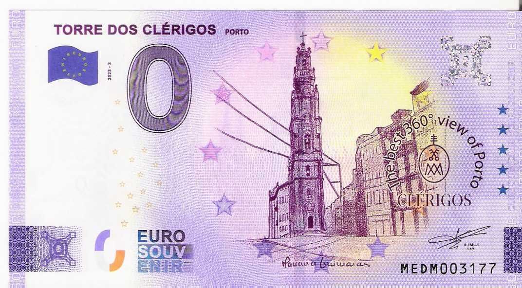 Nota zero euros - Torre dos Clérigos Porto