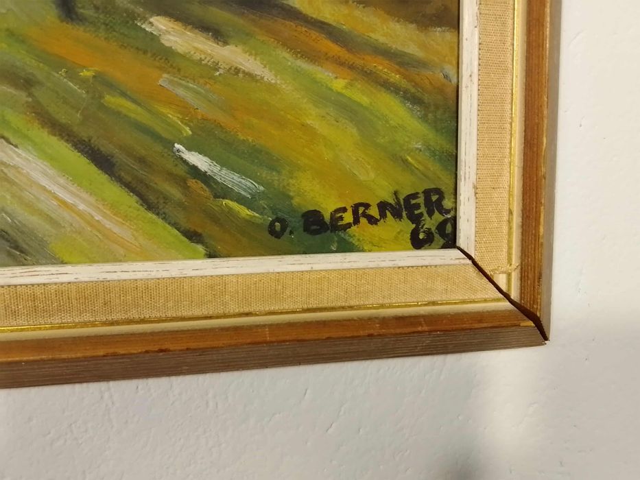 Stary obraz na płótnie sygnowany