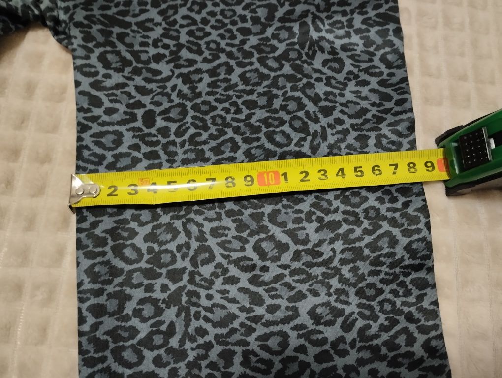 Spodnie legginsy getry w panterkę z wysokim stanem S/M