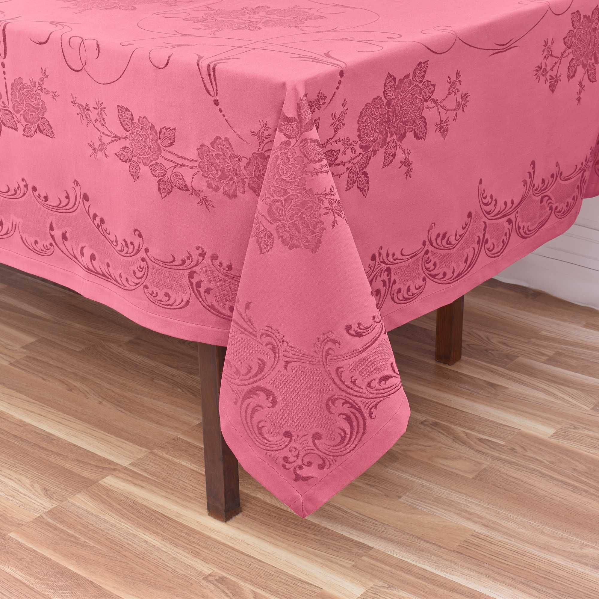 Toalha de mesa com rosas, retangulares e quadrada. Algodão , jacquard