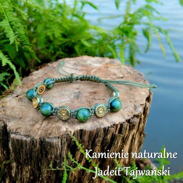 Handmade ręczenie wykonana bransoletka myśliwska łowiecka z łusek
