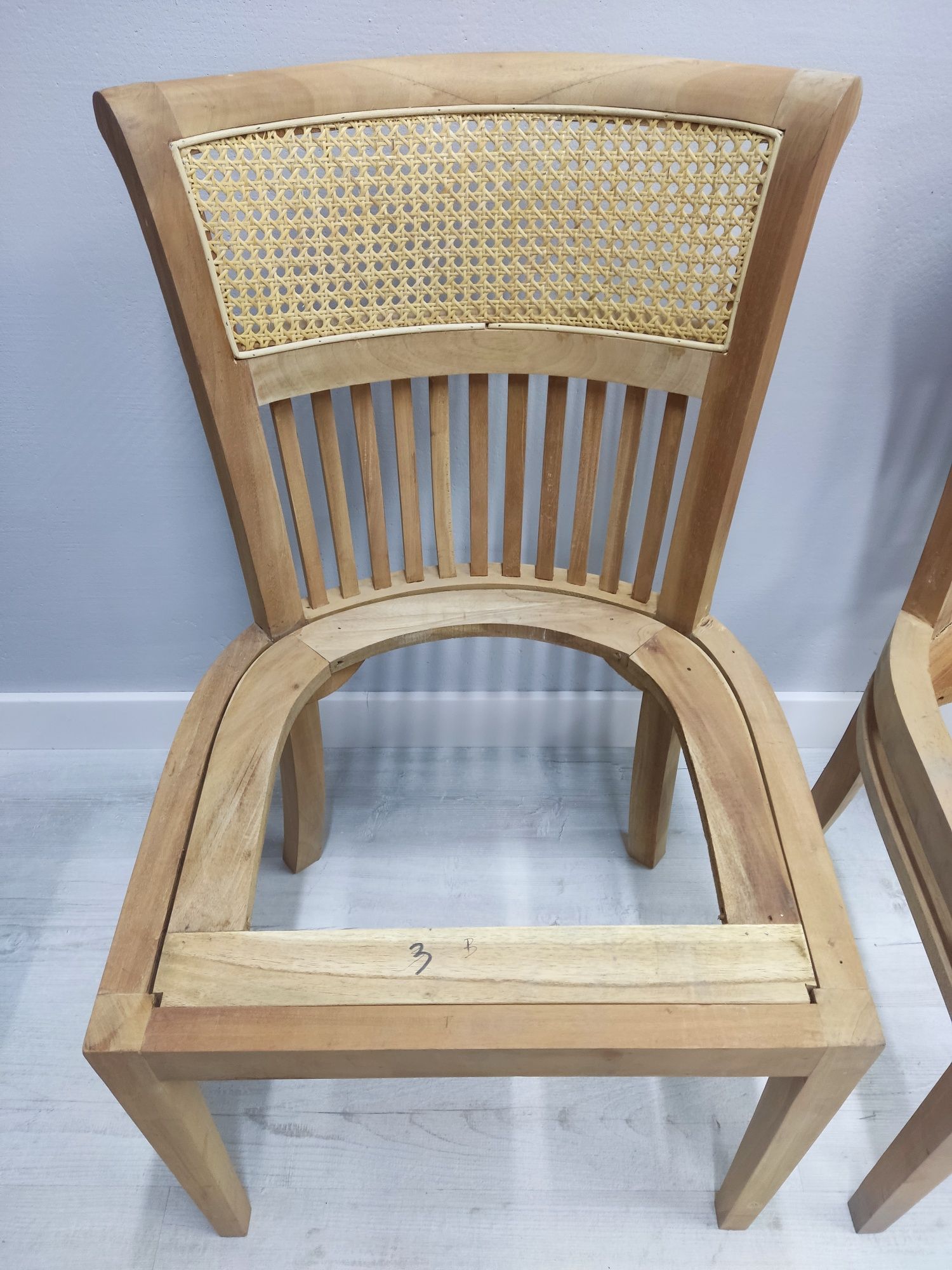 Drewniany Stelaż Krzesło Tek tekowe Podlokietnik