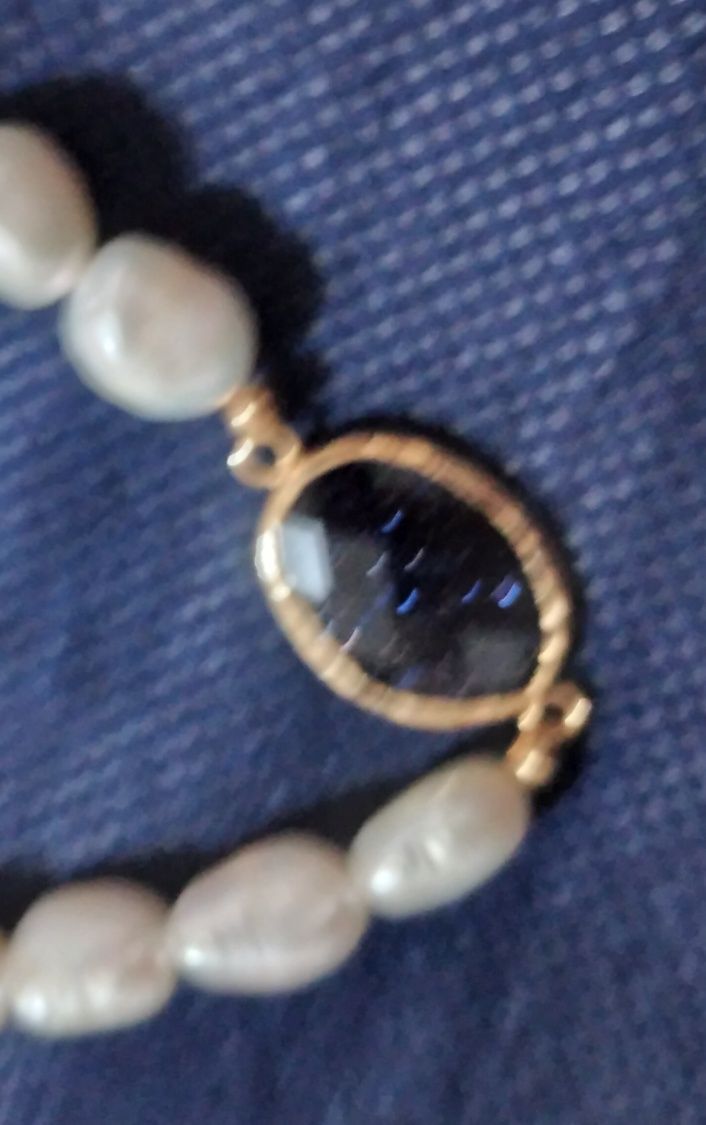 Pulseira de pérolas com prata