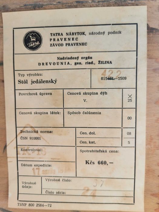 Stół rozkładany TATRA Nabytok, Czechosłowacja '60, PRL Design, RETRO