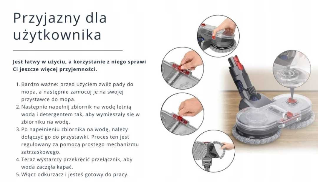 Nasadka mopująca mop głowica szczotka do Dyson V15 V11 V10 V8 V7