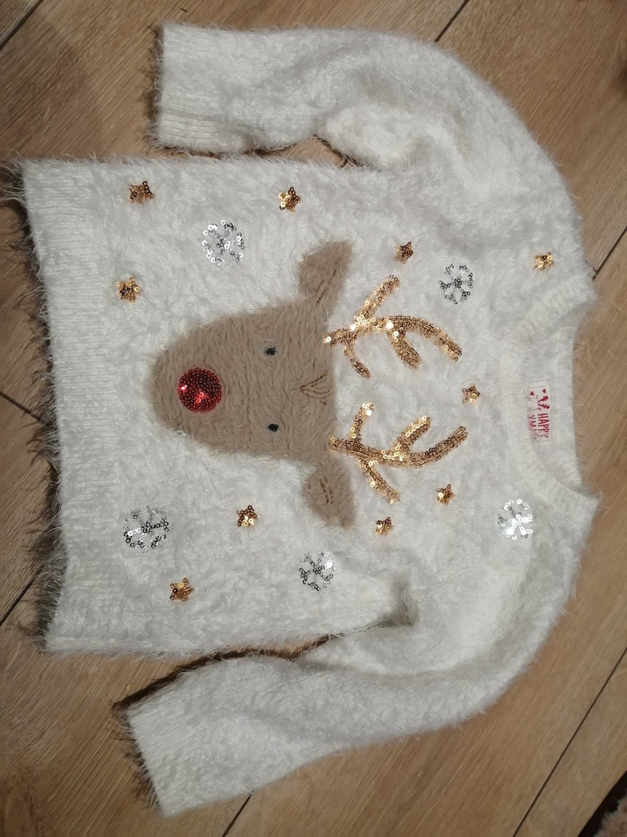 Świąteczny sweterek dziewczęcy