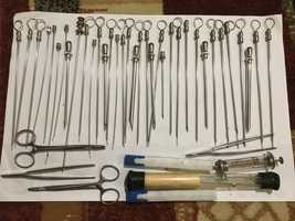 Narzędzia weterynaryjne stal chirurgiczna nożyczki igły strzykawki