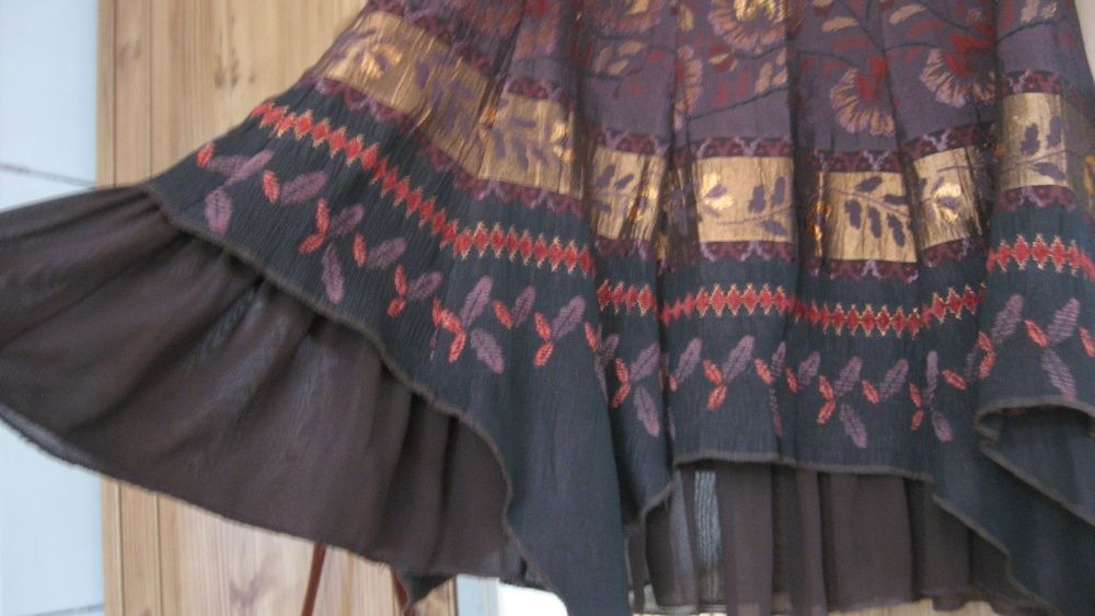 Brązowozłocista spódnica, wesele, komunia... 38/40 M/