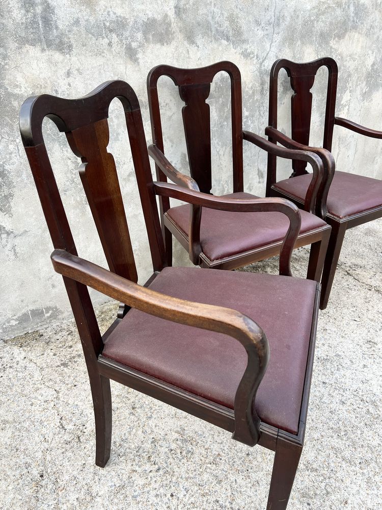 Set de 4 Cadeiras de Jantar Vintage em Mogno