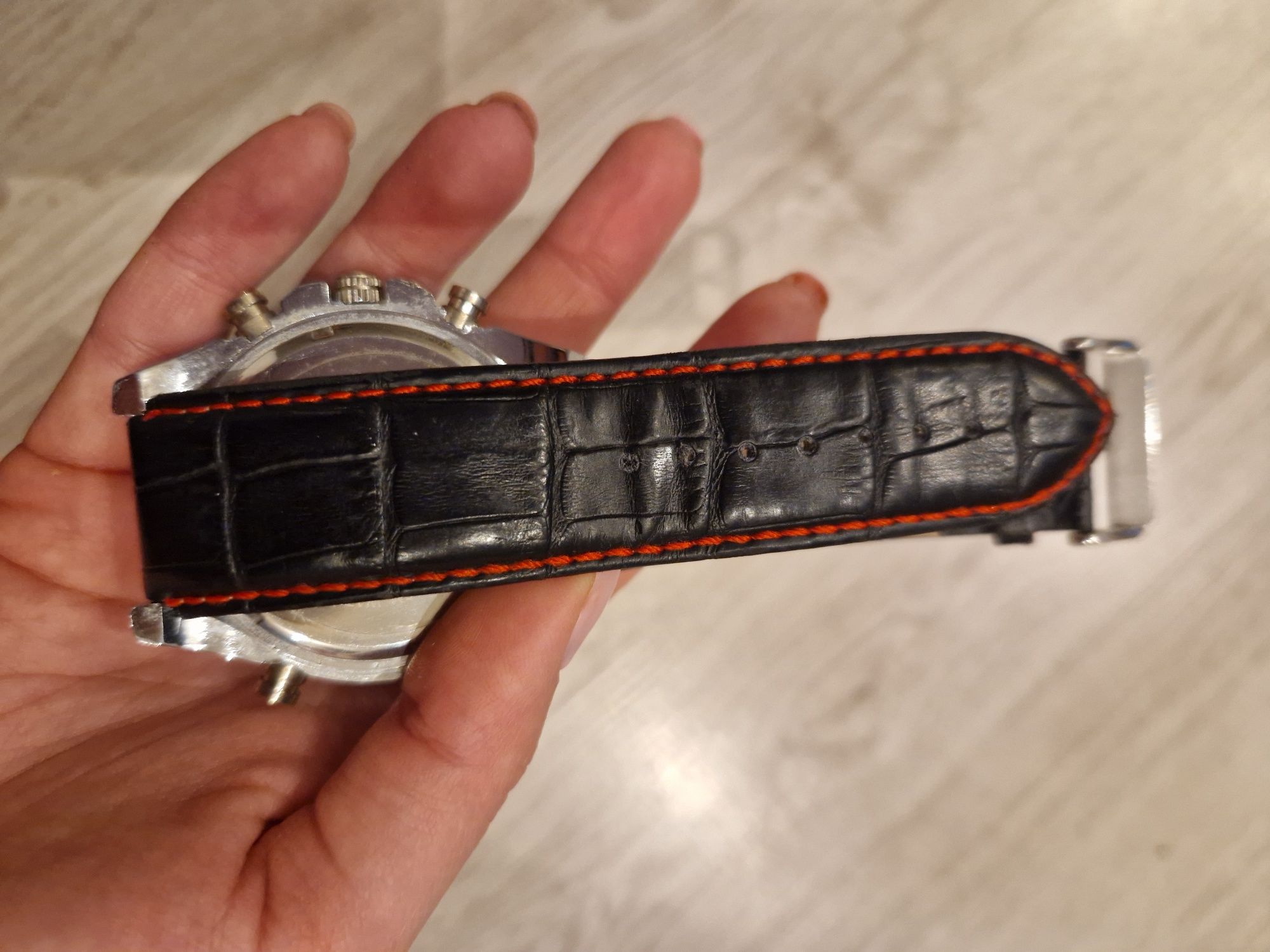 Zegarek męski skórzany perfect a854 japan water resist stal nierdzewna