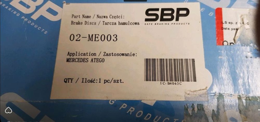 Mercedes Atego SBP 02-ME003 Tarcze Hamulcowe + Klocki TRW