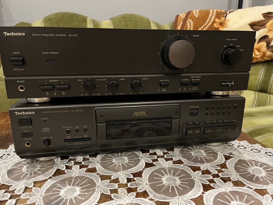 Wzmacniacz Technics SU-610 i odtwarzacz CD SL-PS670D – zestaw stereo