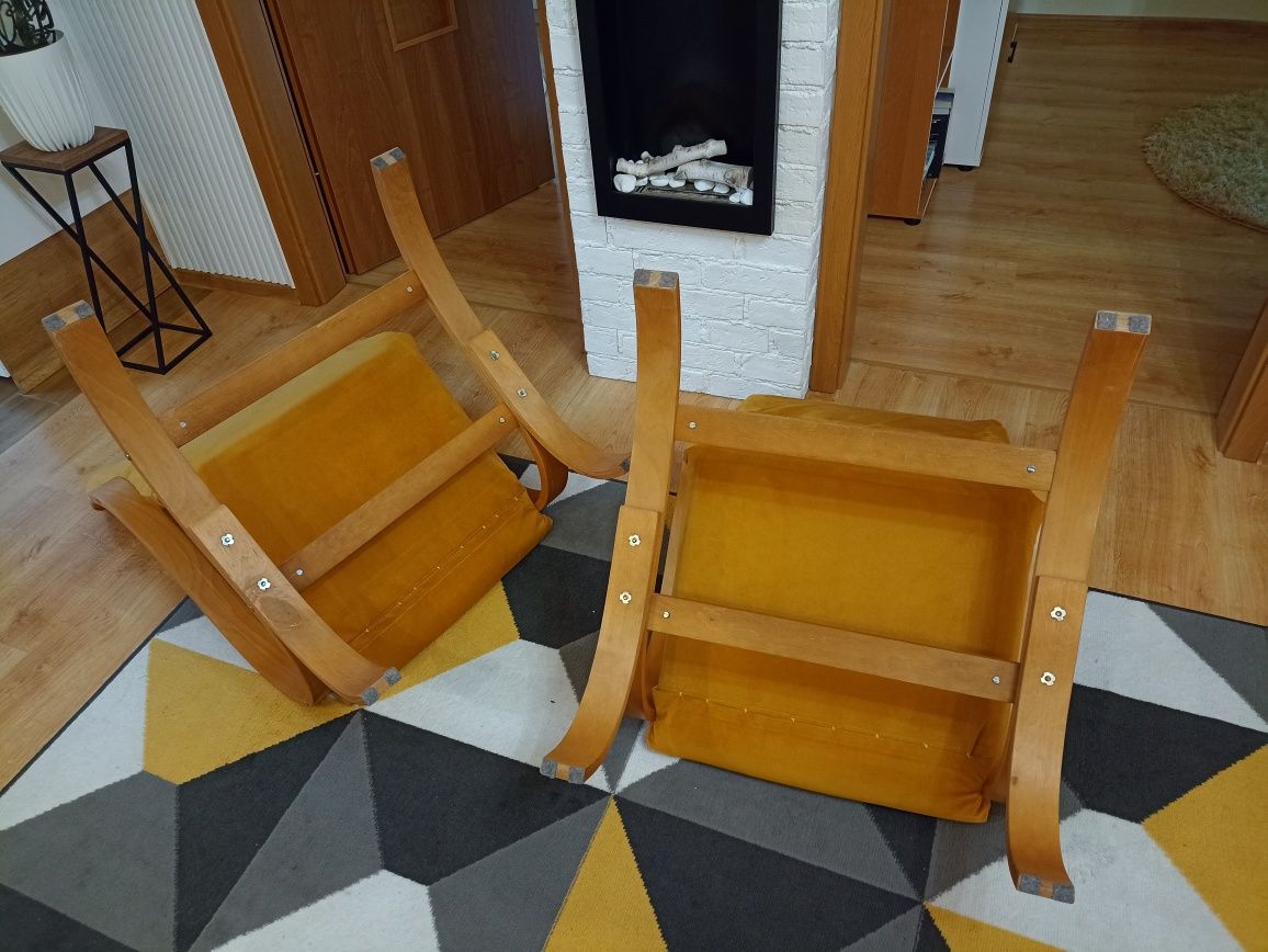 Fotele finka musztardowy/miodowy lub brąz