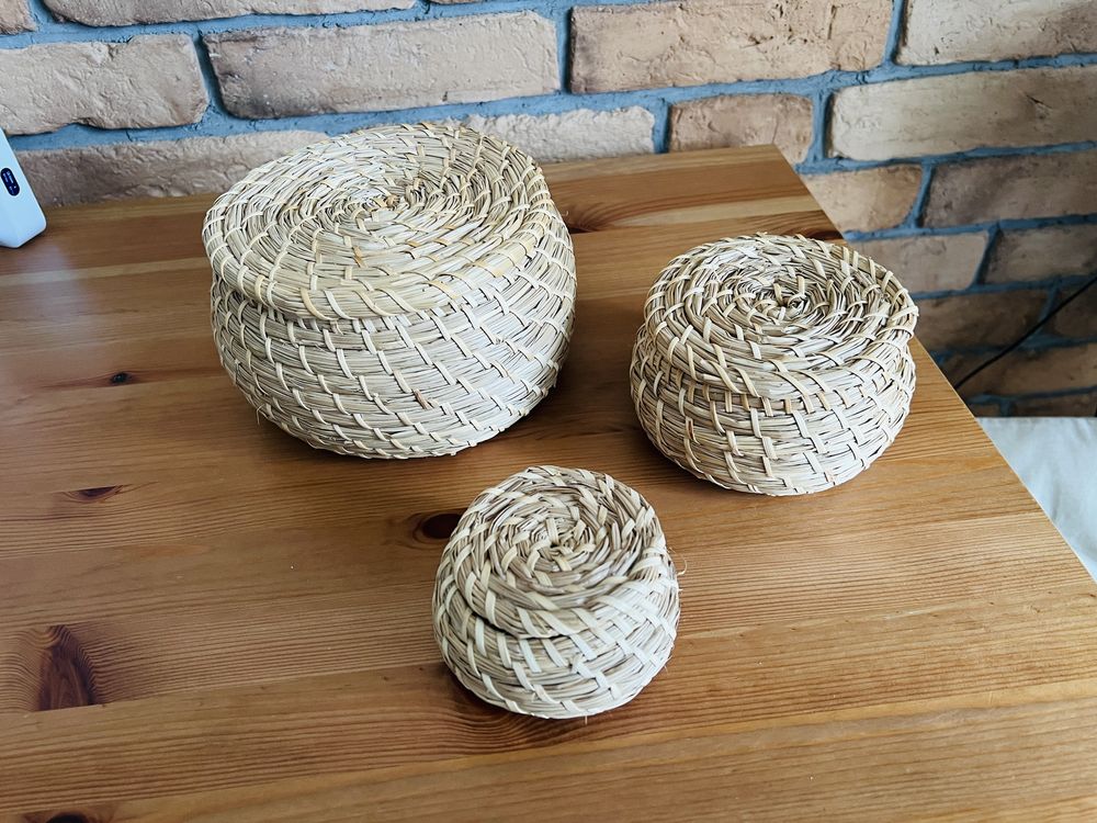 Kosz wiklinowy Ikea 3 sztuki Fryken