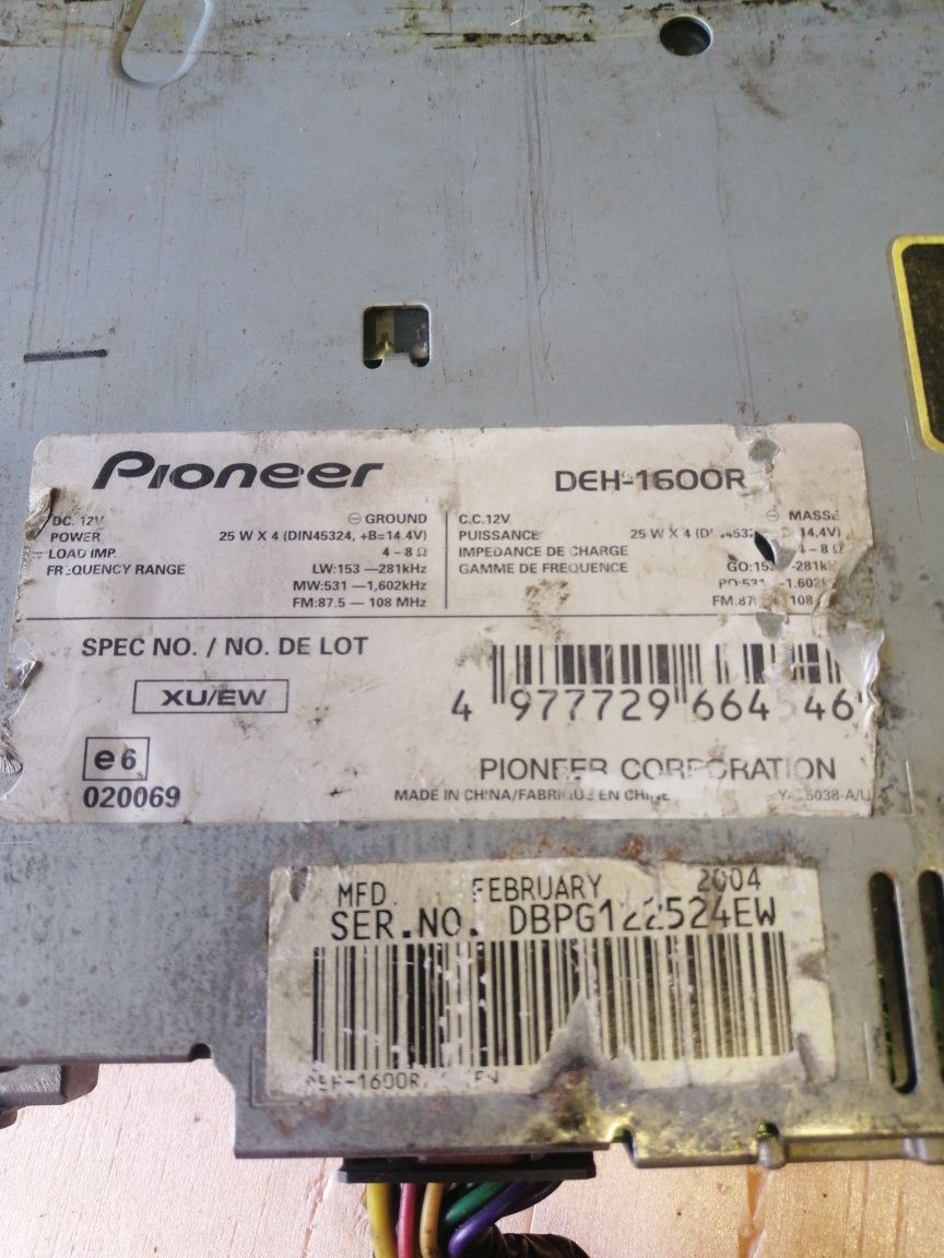 Автомагнітола Pioneer DEH-1600