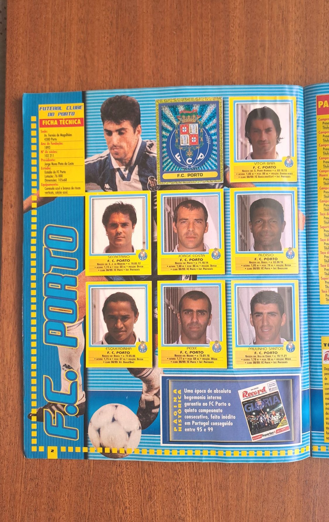 Caderneta Futebol 1999/2000 Panini