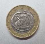 Moeda rara 1 euro Grecia 2002 mocho