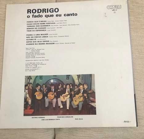 Disco em vinil, LP, de Rodrigo, álbum "O Fado que eu canto"