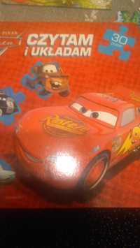 Książka i puzzle auta Disney