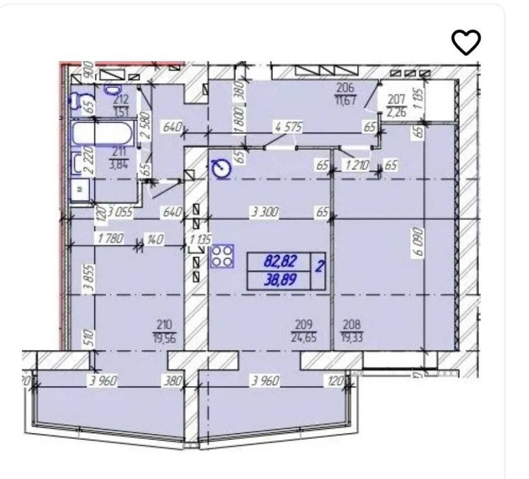 Продаж 2к квартири 82.65 кв.м, вул. Трудова 6/2, І секція,здача 2026 р