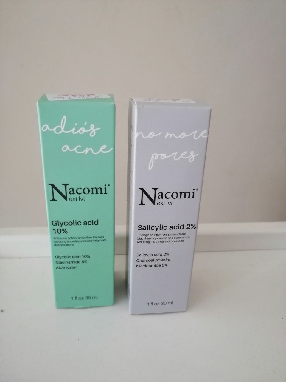 Nacomi Salicylic acid 2% i Glycolic acid 10% nowe, zestaw