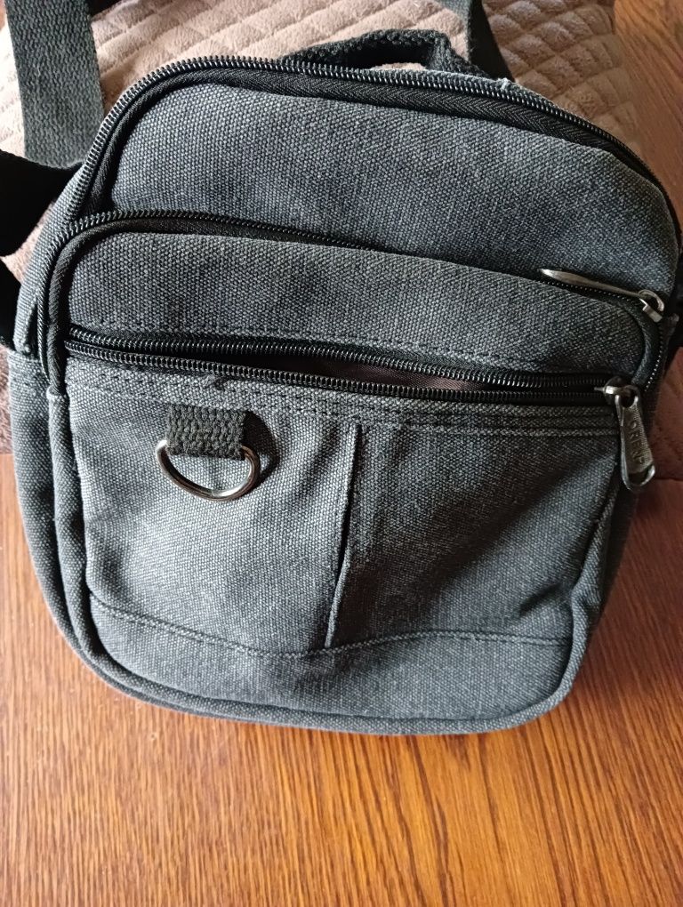 Saszetka męska na ramię szary jeans