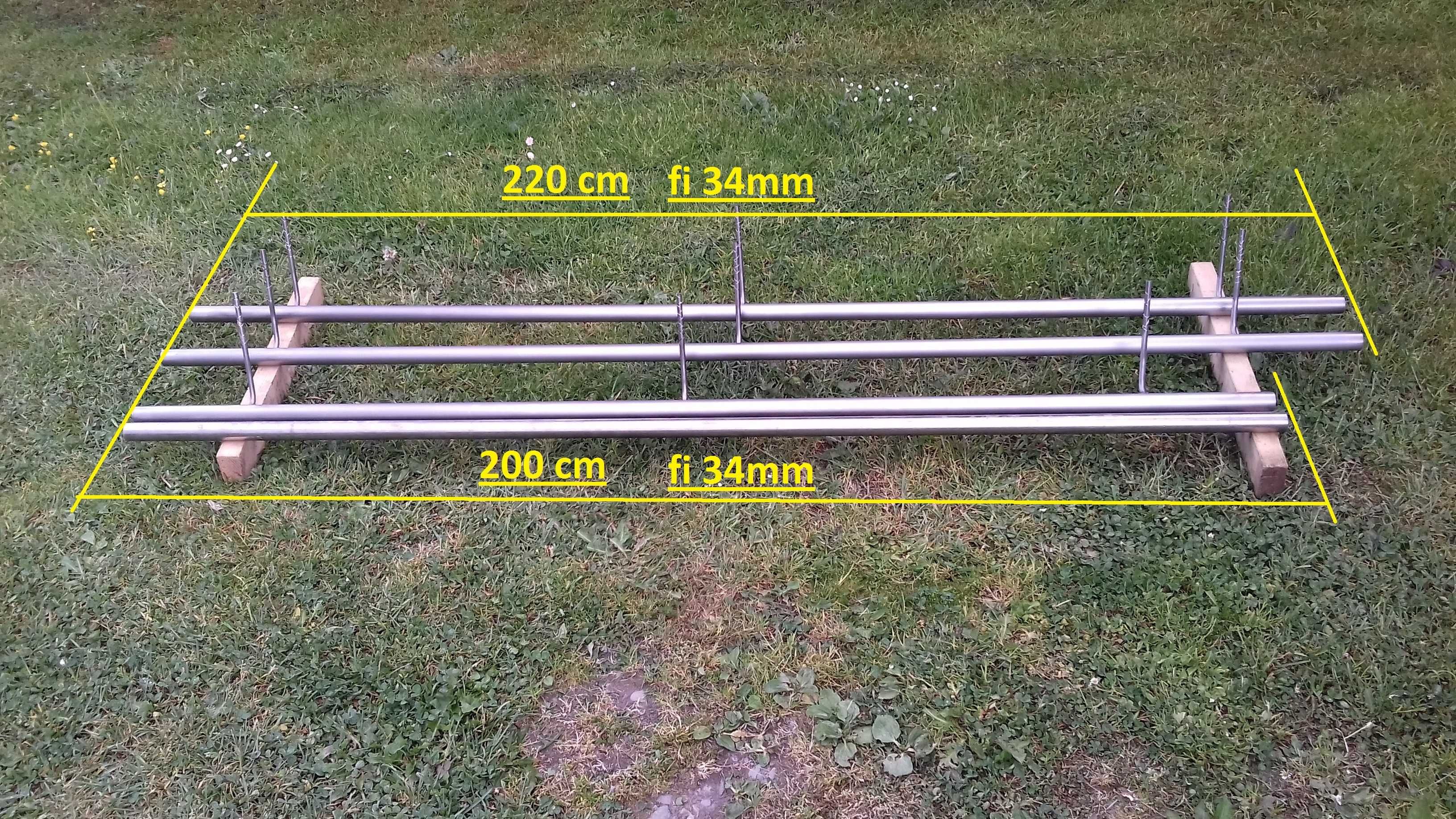 Poręcz przyścienna stal nierdzewna 2szt 220cm 1szt 200cm