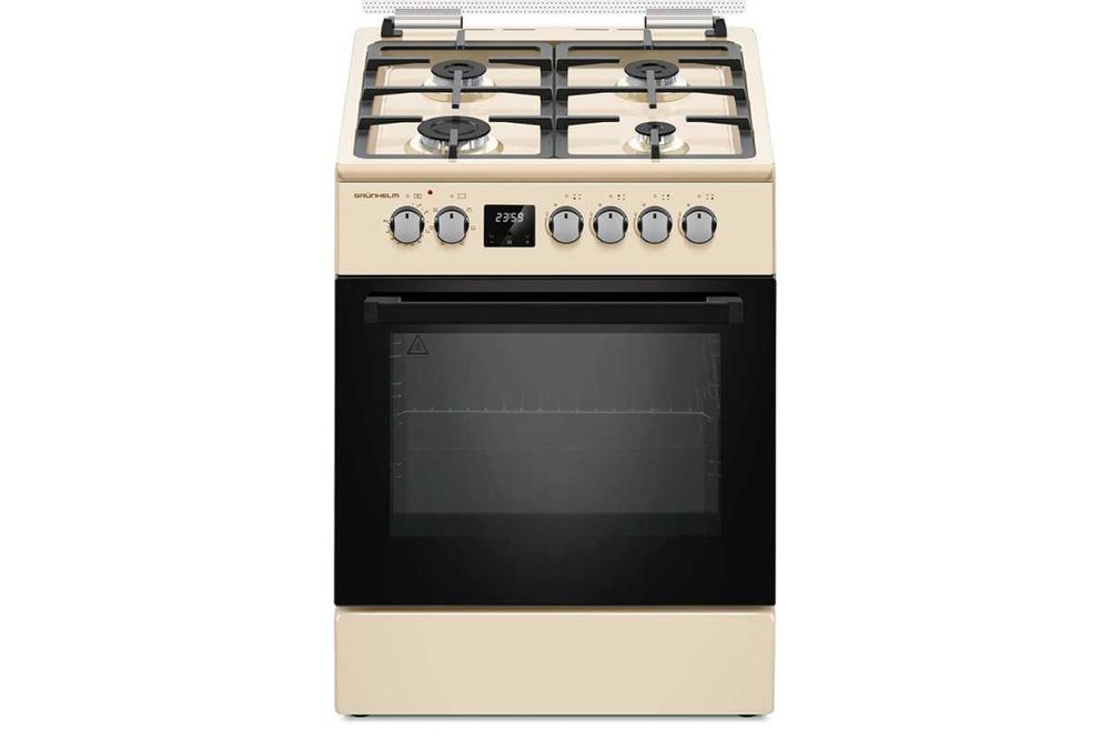 Плита газоелектр. FDR661234BE 60см.бежева,дисплей,чавун реш (GRUNHELM)