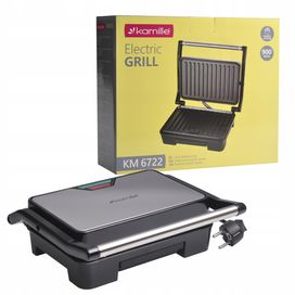 Kontaktowy, składany grill elektryczny Kamille Km6722 czarny 900 W