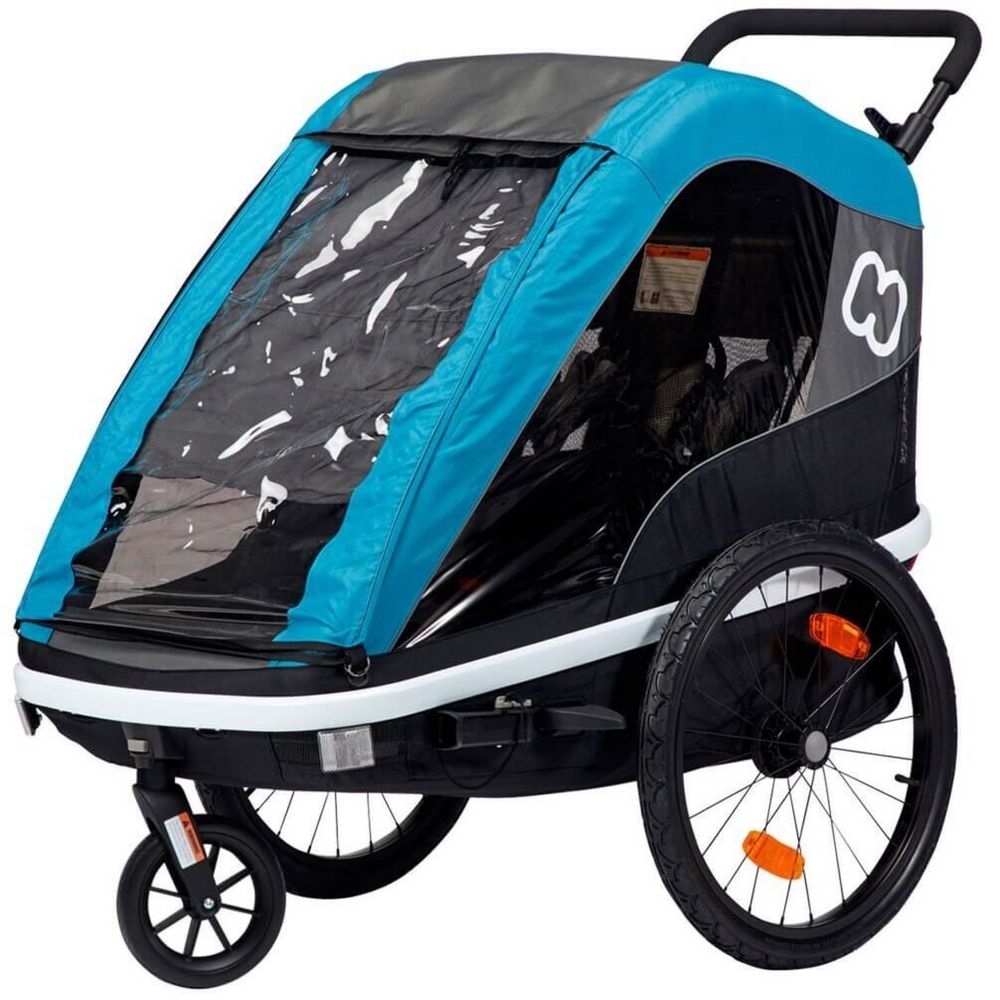 Przyczepka rowerowa Hamax 2w1 "Traveller" w kolorze szaro-niebieskim