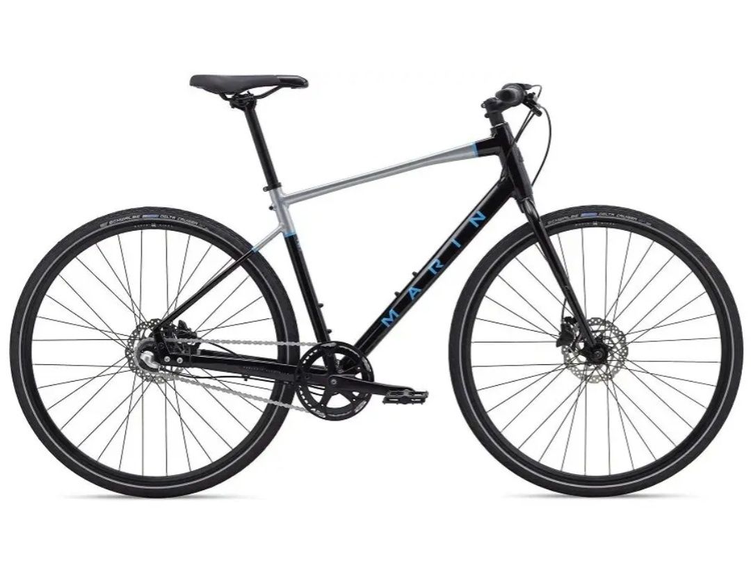 Велосипед 28" Marin PRESIDIO 1 2020 Gloss Black/Charcoal/Cyan